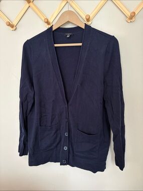 Talbots Navy V-Neck Button Cardigan